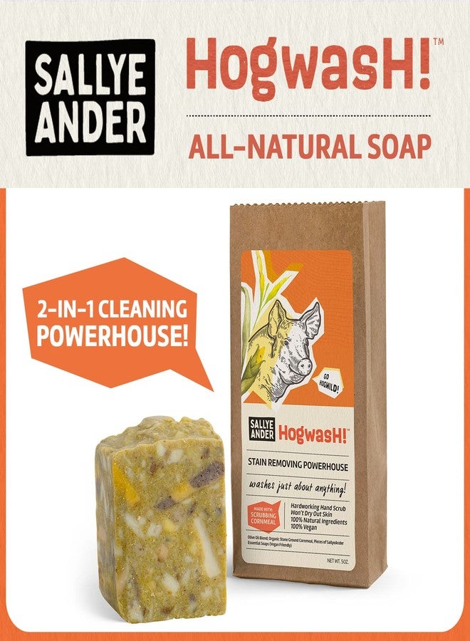 SALLYEANDER Hogwash! Soap - 1 Bar - Laundry Treatment Scrub - All-Natural Handmade Soap - Cornmeal Hand Wash - Image 2
